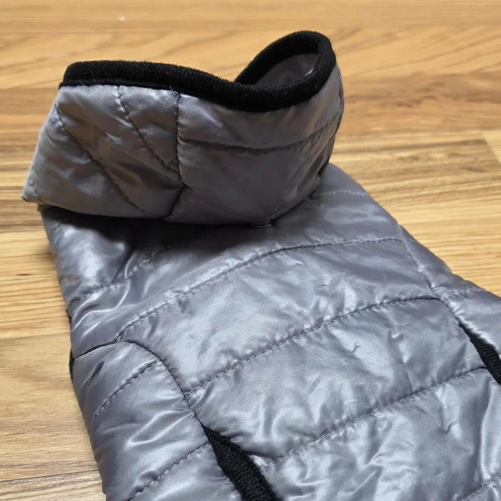 Puffer Dog Jacket Size XS‎ Silver Winter Warm Coat Pet Apparel